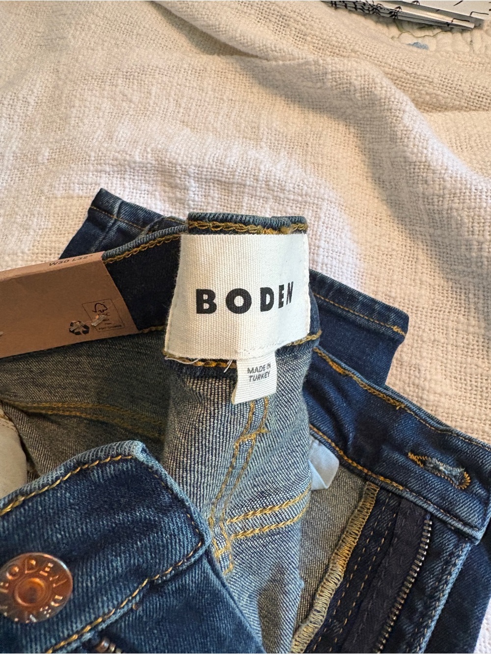 NWT Boden Women's Mid-Rise Cigarette Leg Jeans - Dark Blue size 30 - Picture 5 of 5